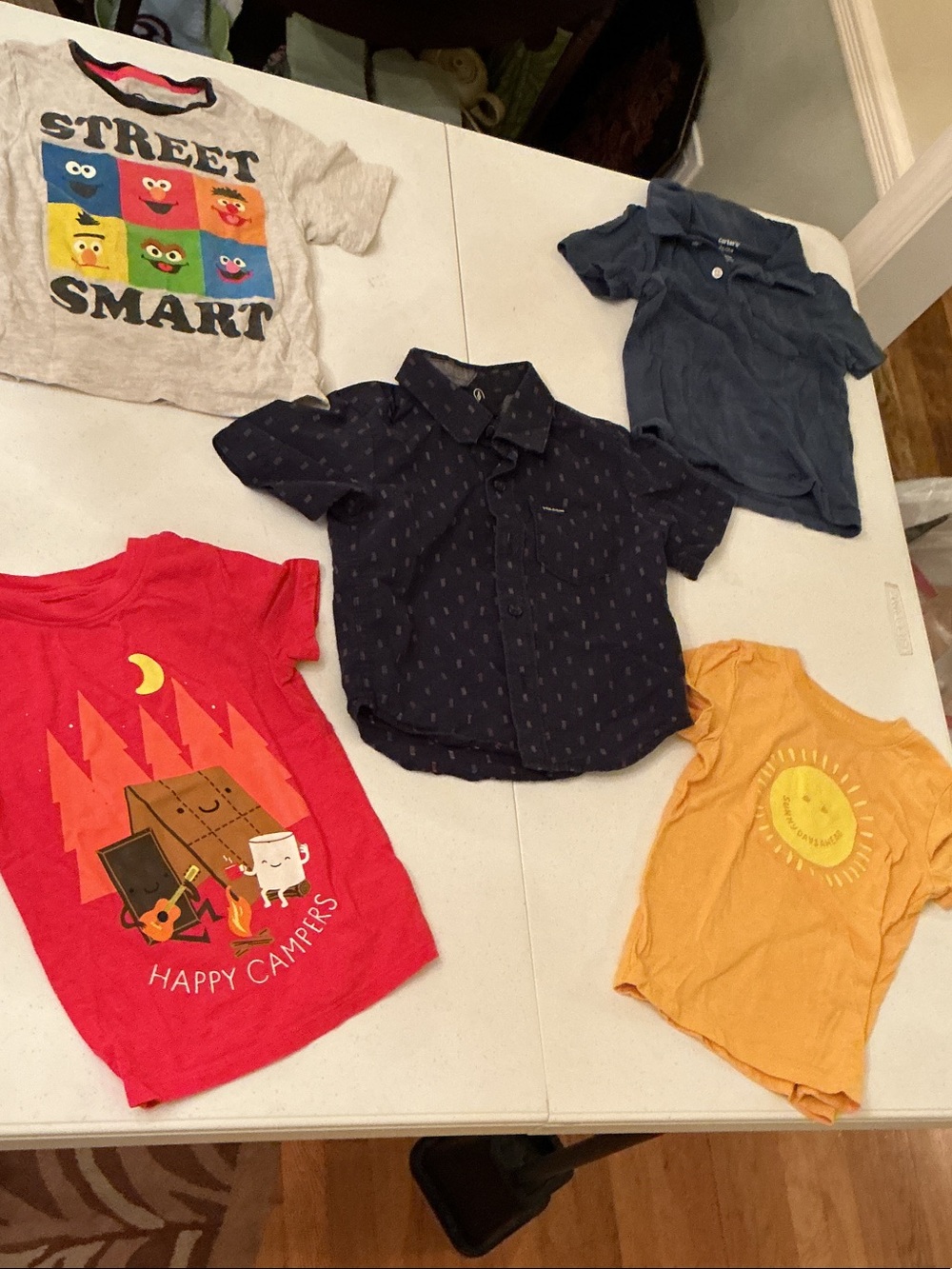 Toddler Navy Short-Sleeve Button Shirt LOT OF 5 shirts